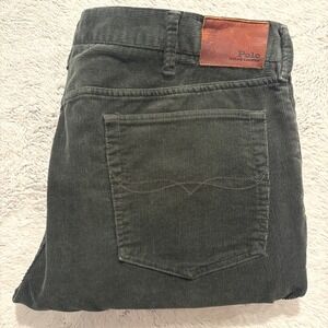Polo Ralph Lauren Varick Slim Straight Corduroy Pants Men 40x30 Fits 40x26 Green